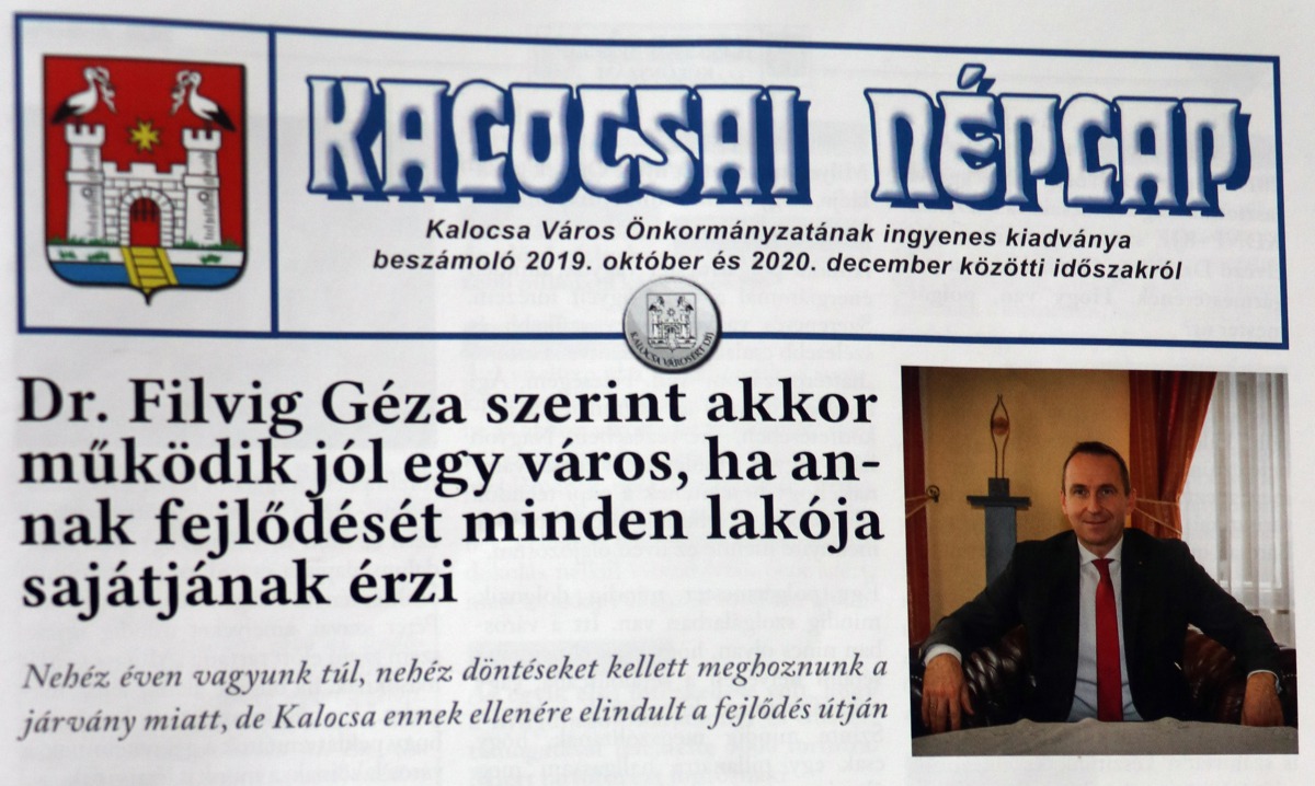 A választások óta eltelt időszakot értékelte dr. Filvig Géza polgármester – Nagyinterjú a Kalocsai Néplap ingyenes kiadványában 