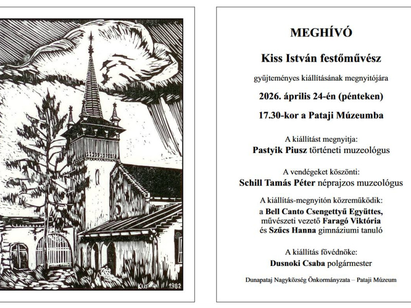 Gyűjteményes kiállítás nyílik Dunapatajon Kiss István festőművész alkotásaiból